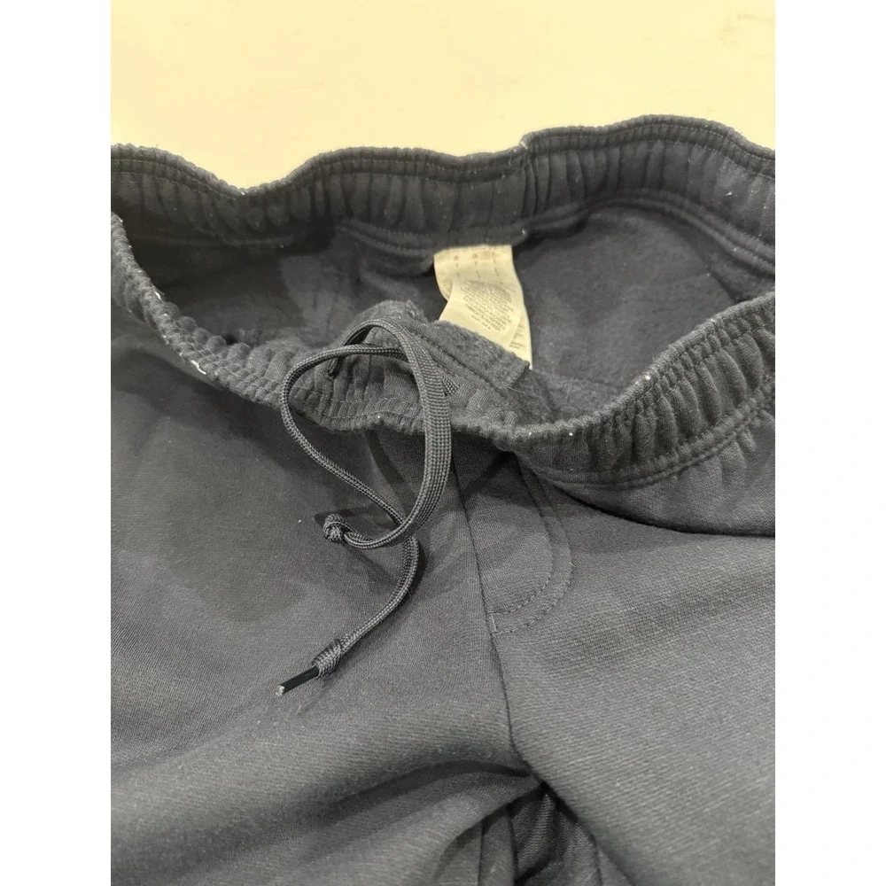 Adidas Tapered Sweatpants Fleece Lined Navy Blue Men's Size Small Zip at Ankle